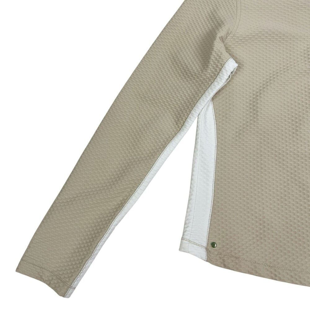 Tail Tech Golf Beige White Textured 1/4 Zip Long Sleeve Pullover Women’s Medium - Picture 5 of 10
